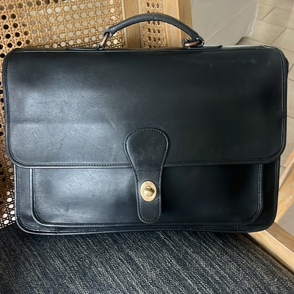Vintage Coach Metropolitan black Leather Briefcase / Computer Bag 16" x 12" x 3" - Picture 11 of 11